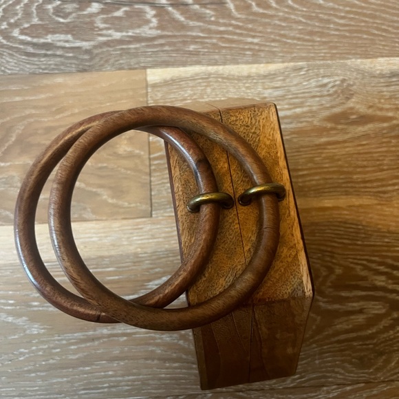 LULU Wooden Box Mini Bag Zigzag Chevron Purse‎ - Picture 11 of 11